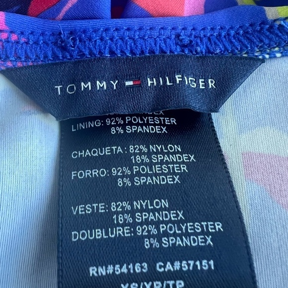 Tommy Hilfiger BLUE MULTI Ruffle Tankini Swim Top NEW XS Style TZ2KH242 NEW - Picture 9 of 14